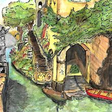 Mi Proyecto del curso: Dibujo arquitectónico con acuarela y tinta. Sketching, Drawing, Watercolor Painting, Architectural Illustration, Sketchbook & Ink Illustration project by Elizabeth Coloma Santibañez - 06.01.2021