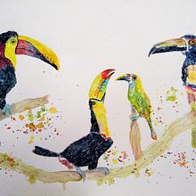 Mi Proyecto del curso: Acuarela artística para ilustración de aves. Traditional illustration, Watercolor Painting, Realistic Drawing, and Naturalistic Illustration project by Ana Karina Moreno - 06.01.2021