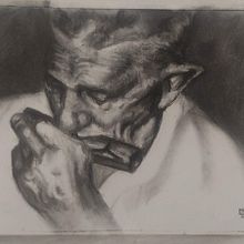 Meu projeto do curso: Retrato realista com carvão vegetal. Traditional illustration, Fine Arts, Drawing, Portrait Drawing, and Realistic Drawing project by Igor Kolling Maciel - 06.02.2021