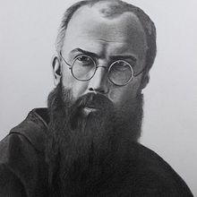 São Maximiliano Maria Kolbe - Meu projeto do curso: Retrato realista com lápis grafite. Traditional illustration, Fine Arts, Sketching, Pencil Drawing, Drawing, Portrait Drawing, Realistic Drawing, Artistic Drawing, and Figure Drawing project by andreluisphb - 06.01.2021