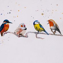 Mein Kursprojekt: Illustriere Vögel mit expressiven Aquarelltechniken. Traditional illustration, Watercolor Painting, Realistic Drawing, and Naturalistic Illustration project by Kirsten - 06.03.2021