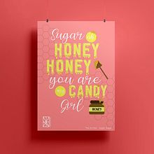 Tipografia experimental - Sugar, sugar - The Archies . Een project van T, pografie, Posterontwerp y Traditionele illustratie van Laís Guarazemini - 03.06.2021
