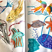 Mein Kursprojekt: Illustrationstechniken, um die Kreativität zu deblockieren. Design, Traditional illustration, Sketchbook, Fine Arts, Painting, Creativit, and Creating with Kids project by fraukefr - 06.03.2021
