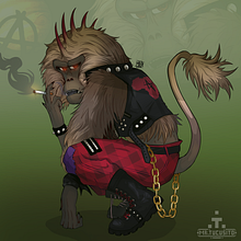 Punk Baboon Ein Projekt aus dem Bereich Traditionelle Illustration, Design von Figuren und Digitale Zeichnung von Daniel Hernández - 04.06.2021