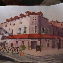 My project in Architectural Sketching with Watercolor and Ink course. Sketching, Drawing, Watercolor Painting, Architectural Illustration, Sketchbook & Ink Illustration project by Denise Martin - 06.03.2021
