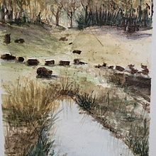My project in Natural Landscapes in Watercolor course. Fine Arts, Painting, and Watercolor Painting project by kris.hill10 - 06.03.2021