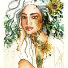 Portrait aquarelle Marevann. Watercolor Painting project by Marie-Laurence Marchetto - 05.05.2021