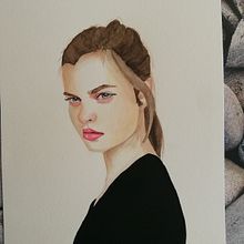 Mi Proyecto del curso: Retrato en acuarela a partir de una fotografía. Projekt z dziedziny Trad, c, jna ilustracja, Malowanie akwarelą i Portret użytkownika Mayka Mellado Díaz - 06.06.2021