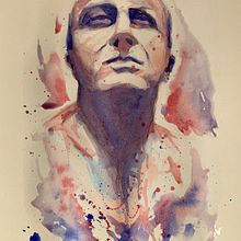 Mi Proyecto del curso: Retrato artístico en acuarela. Fine Arts, Painting, Watercolor Painting, and Portrait Drawing project by Christian O. Araneda - 06.06.2021