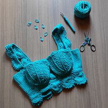 cropped mermaid. Crochê, Design de vestuário, Criatividade, DIY, e Artesanato projeto de Cristiane Trein da Silva - 06.06.2021