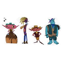 The goblins from the wild west . Traditional illustration, Character Design, Digital Illustration, Children's Illustration, and Narrative project by annie Theodore - 06.07.2021