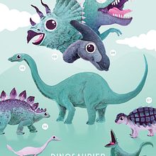 Dino Poster Ein Projekt aus dem Bereich Traditionelle Illustration und Kinderillustration von abstrusa - 08.06.2021