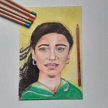 Retrato de Meli. Lápices y barras pastel tiza. Portrait Drawing project by Viviana Coton - 06.08.2021