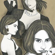 Penélope Cruz. Un proyecto de Ilustración tradicional, Publicidad, Cine, Ilustración editorial, Composición fotográfica, Dibujo digital y Dibujo de Retrato de Olalla Ruiz - 28.04.2021