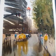 My project in Urban Landscapes in Watercolor course. Projekt z dziedziny  Sztuki piękne, Malowanie akwarelą,  R i sunek architektoniczn użytkownika suanc56 - 06.06.2021