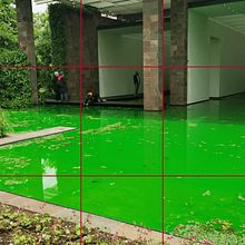 Fondation Beyeler, Bâle, Installation eaux vertes de Olafsson. Architecture, Sketching, Drawing, and Watercolor Painting project by Michèle Voyer - 06.09.2021
