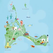 Mapa ilustrado de Formentera. Un progetto di Illustrazione tradizionale e Graphic design di Ángel de Marcos López - 09.06.2021