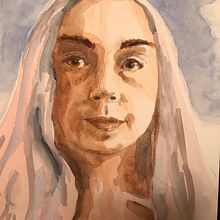 My project in Artistic Portrait with Watercolors course. Fine Arts, Painting, Watercolor Painting, and Portrait Drawing project by mecassada - 06.08.2021