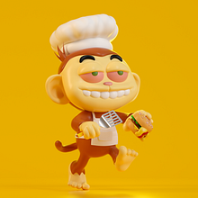 Monkchtime!. 3D Modeling, Traditional illustration, 3D, and Advertising project by Cuauhtémoc García Robles - 04.30.2021