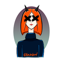 Demon girl. Traditional illustration, Graphic Design, Drawing, and Sketching project by Lucie Leud - 03.17.2021