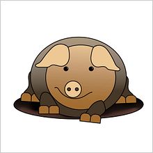 Happy Pig. Traditional illustration, Graphic Design, Vector Illustration, and Digital Illustration project by Gail Nickel-Kailing - 06.10.2021