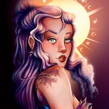 Mi Proyecto del curso: Retratos digitales de fantasía con Photoshop. Un proyecto de Ilustración tradicional, Dibujo, Ilustración digital, Dibujo de Retrato, Dibujo digital y Pintura digital de Paulina Quintana - 12.06.2021