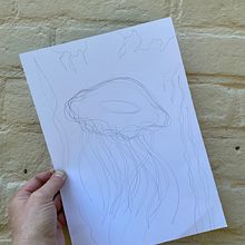 Blue Jellyfish. Traditional illustration, and Digital Illustration project by Gem Blastock - 06.12.2021