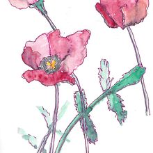 Flowers. Projekt z dziedziny Trad, c, jna ilustracja,  R, sunek atramentem i Malowanie akwarelą użytkownika Mark Swarthout - 13.06.2021