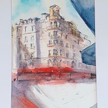 Mon projet du cours : Dessin architectural à l’aquarelle et à l’encre. Un proyecto de Bocetado, Dibujo, Pintura a la acuarela, Ilustración arquitectónica, Sketchbook e Ilustración con tinta de Nathalie Merida - 10.06.2021