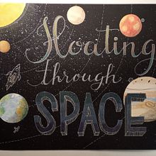 Floating through Space. Lettering project by Simonetta Dias - 06.14.2021