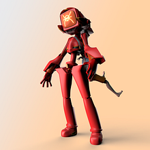 Flcl fanart. 3D, Character Design, Sculpture, 3D Modeling, 3D Character Design, 3D Design, Art To, s, and Manga project by Mario Arias Mena - 06.14.2021