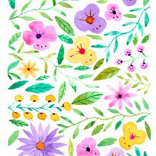 Mi Proyecto del curso: Estampados florales en acuarela con colores vibrantes. Un proyecto de Ilustración tradicional, Pattern Design, Pintura a la acuarela e Ilustración botánica de Sandra Ruiz Esteban - 14.06.2021