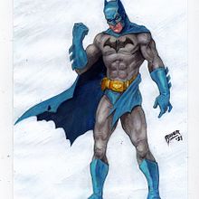 Batman - Ilustración de personajes en acrílico (curso Ariel Olivetti). Un proyecto de Ilustración tradicional, Diseño de personajes, Pintura, Cómic y Pintura acrílica de fabioboyer - 14.06.2021