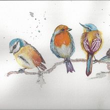 My project in Artistic Watercolor Techniques for Illustrating Birds course. Un proyecto de Ilustración tradicional, Pintura a la acuarela, Dibujo realista e Ilustración naturalista				 de Linda Fagotti - 17.06.2021