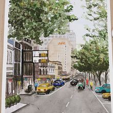 My project in Urban Landscapes in Watercolor course. Fine Arts, Watercolor Painting, and Architectural Illustration project by Rebekah McDonald - 06.12.2021