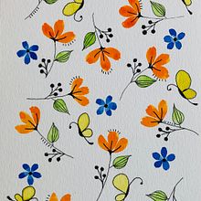 My project in Vibrant Floral Patterns with Watercolors course. Traditional illustration, Pattern Design, Watercolor Painting, Botanical Illustration, and Advertising project by robbib - 06.13.2021