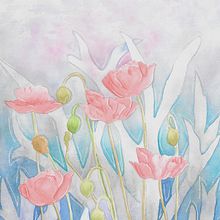 Amapolas en negativo . Traditional illustration project by Fernanda García Alba - 06.18.2021