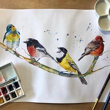 My project in Artistic Watercolor Techniques for Illustrating Birds course. Traditional illustration, Watercolor Painting, Realistic Drawing, and Naturalistic Illustration project by Nina Carter - 06.19.2021