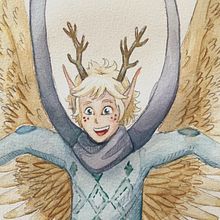 My project - Raine, The Weather Spirit - Expressive Manga Illustration in Watercolor course. Traditional illustration, Drawing, Watercolor Painting, Manga, Design, and Painting project by jo - 07.02.2021