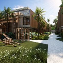 Condomínio de 16 casas na praia, certificado pelo HQE . Een project van Architectuur van Mariana Crego - 19.06.2021