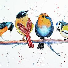 Meu projeto do curso: Técnicas expressivas de aquarela para ilustração de pássaros. Traditional illustration, Watercolor Painting, Realistic Drawing, and Naturalistic Illustration project by Sílvia Condeças - 06.19.2021