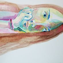 My project in Artistic Portrait with Watercolors course. Fine Arts, Painting, Watercolor Painting, and Portrait Drawing project by Dinara Muminova - 06.18.2021