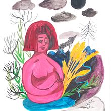 My project in Illustration Techniques to Unlock your Creativity course : an exhibition on Proserpine and Demeter's myth. Design, Traditional illustration, Fine Arts, Painting, Creativit, Creating with Kids, and Sketchbook project by ariane.arghyris - 06.20.2021