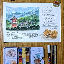 My project in Watercolor Travel Journal course. Ilustração tradicional, Pintura em aquarela, Ilustração arquitetônica, e Sketchbook projeto de Ila Fox - 13.06.2021
