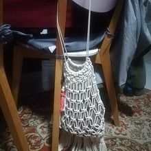 Meu projeto do curso: Design e criação de bolsas em macramê. Design, Accessor, Design, Arts, Crafts, Sewing, Fiber Arts, and Macramé project by Maria da Conceição Mata Simões - 06.20.2021