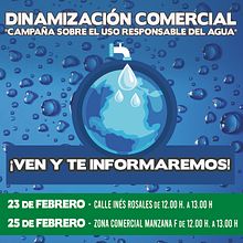 Cartel y dípticos de la dinamización comercial sobre uso responsable del agua. Design, Traditional illustration, and Advertising project by Carlos Delgado López - 06.21.2021