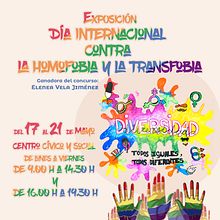 Cartel para la exposición por el día internacional contra la homofóbia y la transfobia. Un proyecto de Diseño, Ilustración tradicional, Publicidad, Eventos, Diseño gráfico y Marketing de Carlos Delgado López - 21.06.2021