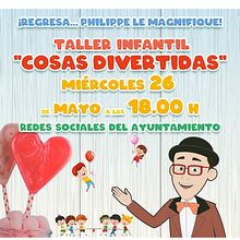 Cartel del taller infantil "cosas divertidas". Design, Traditional illustration, Advertising, Character Design, Events, Graphic Design, and Marketing project by Carlos Delgado López - 06.21.2021