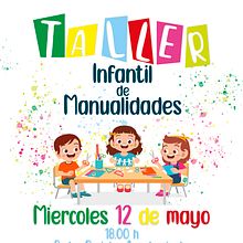Cartel del taller infantil de manualidades. Design, Traditional illustration, Advertising, Events, Graphic Design, and Marketing project by Carlos Delgado López - 06.21.2021