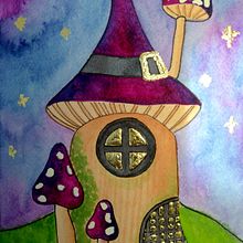 Casita Mágica. Ilustração tradicional, e Pintura em aquarela projeto de Silvia Villanueva Olivo - 21.05.2021